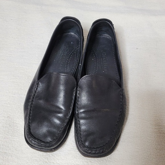 Cole Haan Shoes Flats Size 7 Casual Slip On Loafer Black Leather - Picture 5 of 16